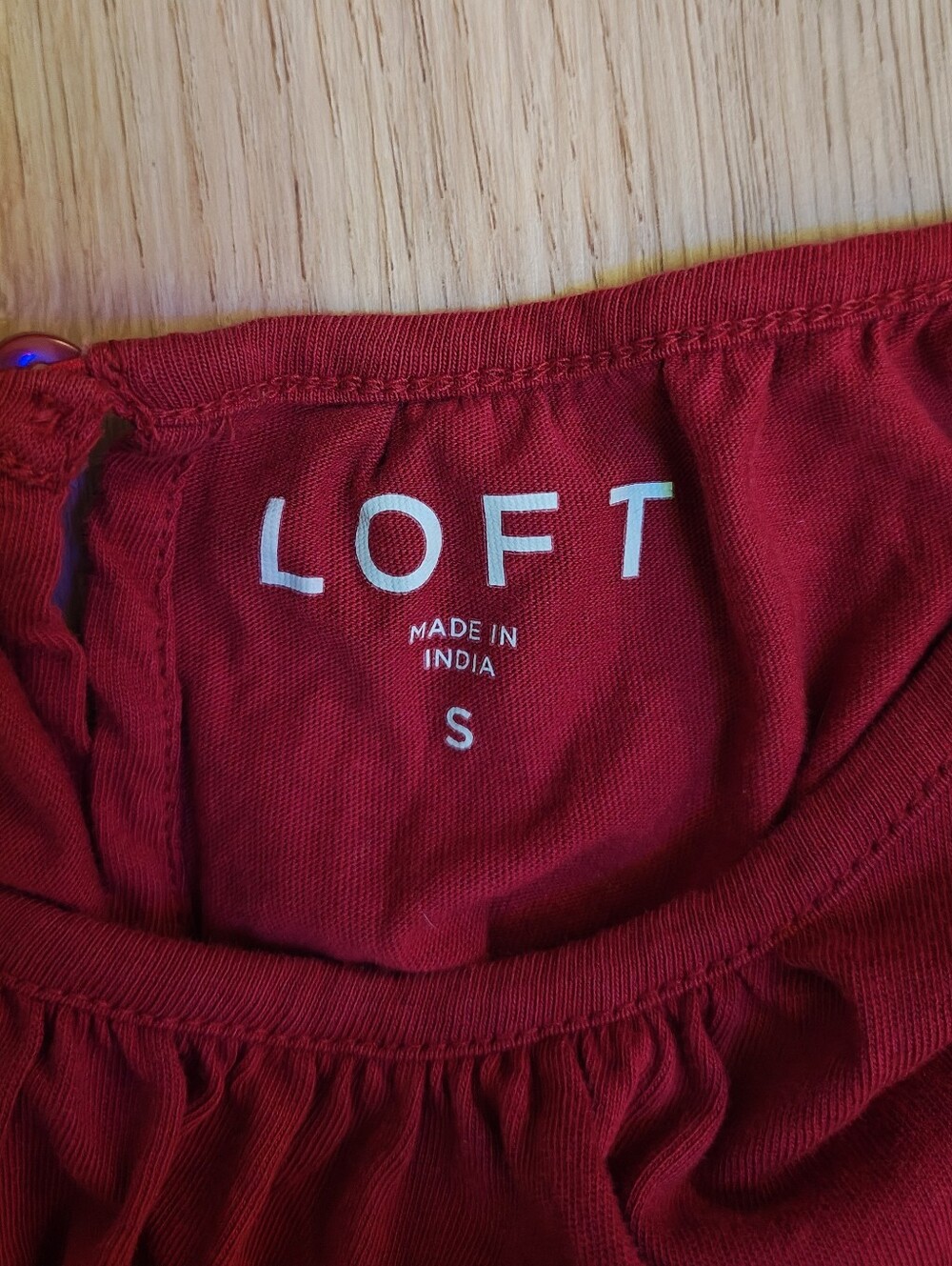 LOFT Ruffled Smocked Tank in Raspberry - Picture 2 of 6
